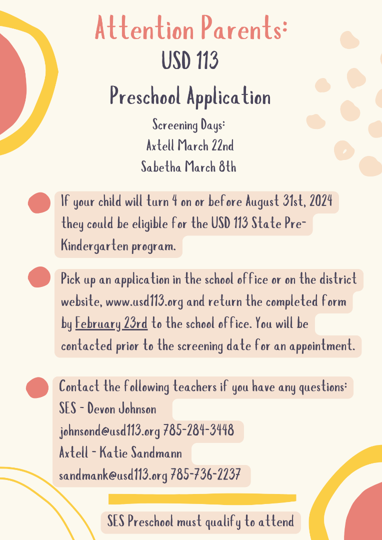 image of the poster advertising the preschool application
